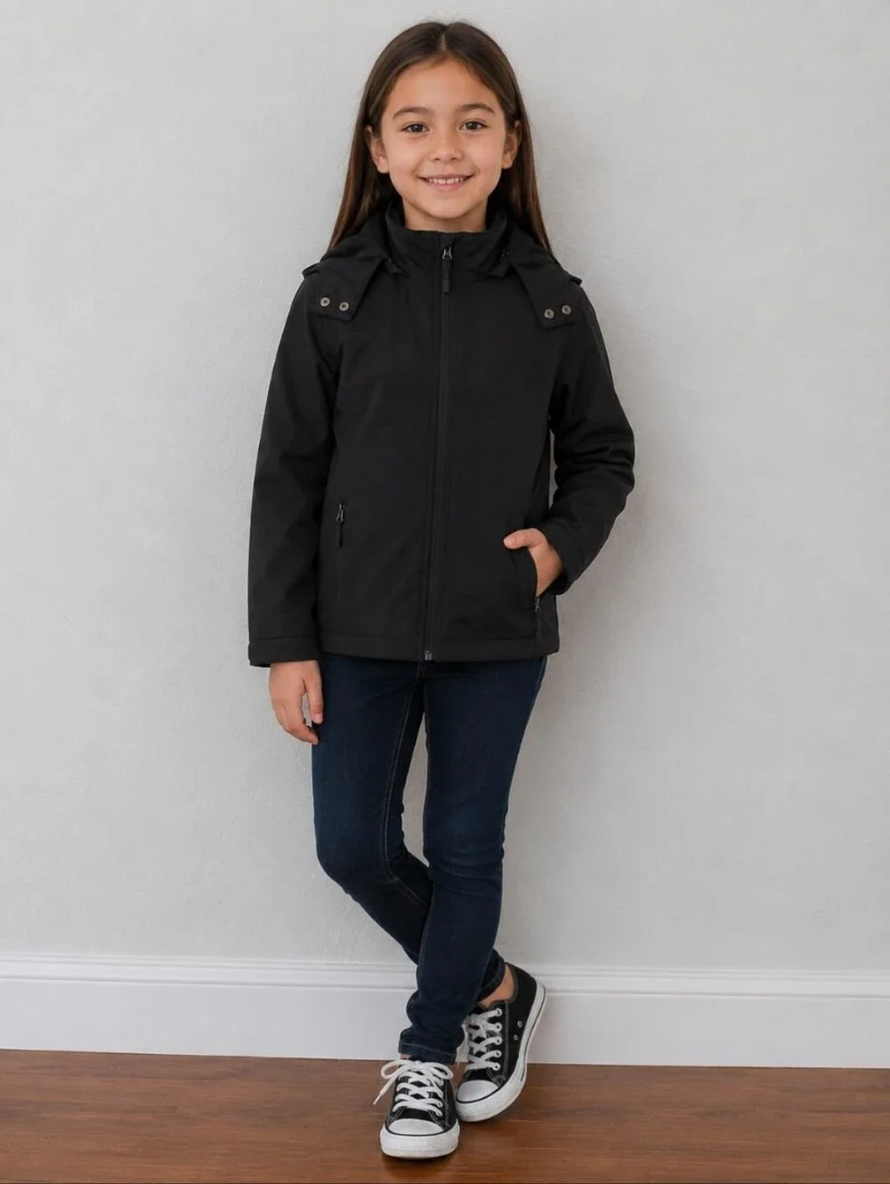 WEATHERPROOF  L 14/16 Hooded Lined  Rain Jacket